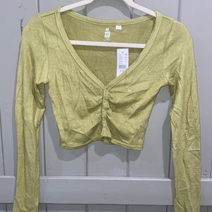 Pacsun Green button up long sleeve